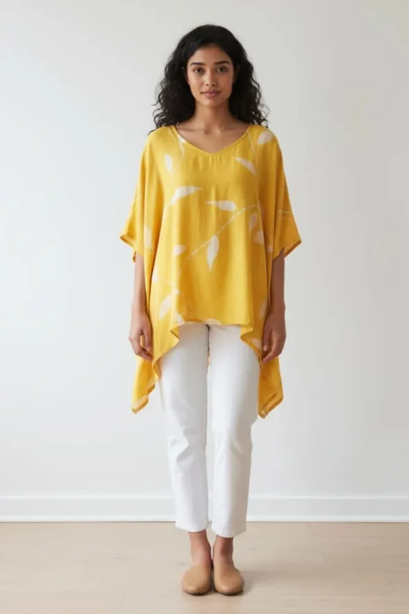 [T001] Cotton Mix Kaftan Top